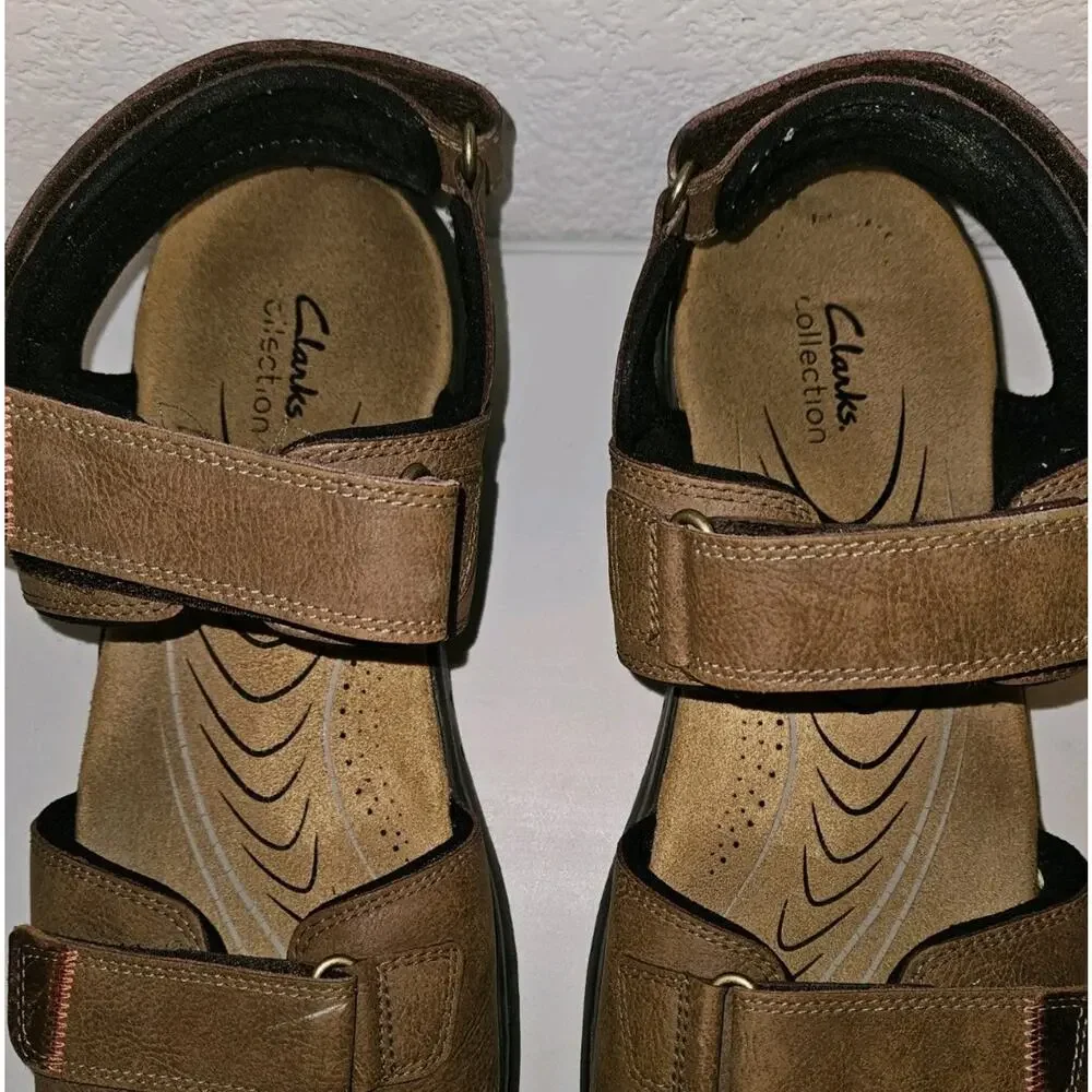 Clarks Collection Mens Size 13 Leather Hapsford Creek Sandals